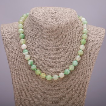 Natural Agate Bead Necklace, Smooth Beads, 10 mm Diameter (±), 45 cm Length