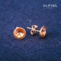 Xuping stud earrings with Swarovski crystals, 10 mm diameter, 18K gold plating