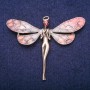Brooch 'Fairy with Pink Crystal'