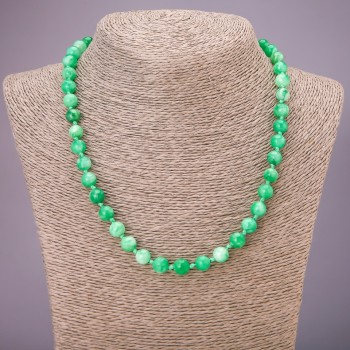 Amazonite Necklace (synthetic) smooth bead, diameter 8(±)mm, length 48 cm