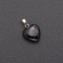 Heart Pendant with Agate 14x14x23mm