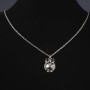 Pendant on a chain Owl with gray crystal, length 52 cm, diameter 2.5 cm