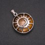 Pendant with natural Tiger's Eye in a 'Sun' bezel, 27mm diameter