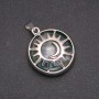 Pendant with natural Jasper stone in a 'Sun' bezel, 27mm diameter