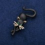 Cat Brooch with black enamel, gold-tone metal 25x55mm