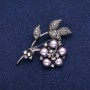 Brooch 'Flower' with Gray Crystals