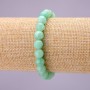 Bracelet with natural Burmese jadeite smooth beads, diameter 8(±)mm, on elastic, length 18 cm