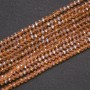 Beads Czech Crystal Transparent Amber with Benzine Finish 'Rondelle', diameter 3.5×3 mm (±) cord length 38 cm