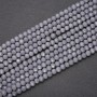 Matte Dark Gray Czech Crystal 'Rondelle' Beads, 6x4 mm, 5 (+/-) mm thread, length 38 cm