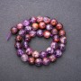 Natural stone amethyst beads, faceted round ball, 10 mm diameter (+/-), 38 cm length