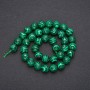 Malachite beads (pressed) faceted ball, diameter 10 mm (+/-), length 38 cm