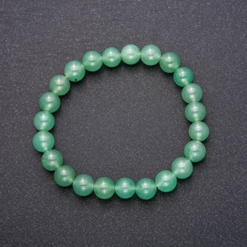Jade bracelet with smooth beads, diameter 8(±)mm, length 18 cm