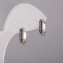 Earring hooks for earrings with crystals, silver-tone metal, 15×13×4 mm, pair