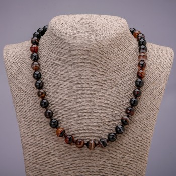 Agate Bead Necklace, smooth beads, 10 mm diameter, 45 cm length