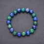 Bracelet made of natural azurite stone, smooth bead, diameter 10 mm (±), length 18 cm on elastic