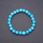 Aquamarine bracelet with smooth beads, 8 mm diameter, 18 cm circumference, on an elastic cord