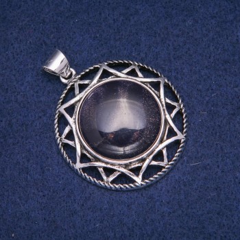Pendant with Aventurine 'Blue Sand Night of Cairo' in an antique-style bezel 40x46mm
