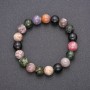 Bracelet made of natural tourmaline on elastic cord, smooth beads, diameter 10 mm (±), circumference 18 cm