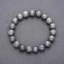 Bracelet with Natural Labradorite on Elastic Cord, Smooth Bead, Diameter 10(±)mm, Length 18 cm