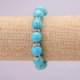 Turquoise Bracelet (artificial) on elastic, diameter 10 mm ±, length 18 cm with inlays and rhinestones