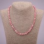 Rhodochrosite necklace with smooth beads, 6 mm diameter, 45 cm length