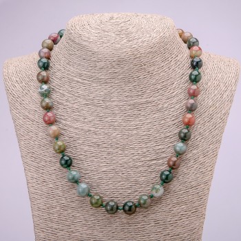 Jasper Bead Necklace, smooth round beads, diameter 10 mm (±), length 48 cm