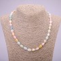 Natural Morganite gemstone necklace, faceted beads, bead diameter 7×9 mm (±), length 48 cm