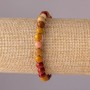 Bracelet Natural Stone Mookaite Jasper on Elastic Cord, Smooth Bead, 6mm Diameter, 18cm Circumference