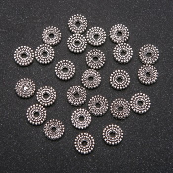 Bead insert hardware, silver-colored metal, diameter 2.5×9 mm, packaging - 20 g, 25 (±) pcs