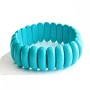 Elastic Turquoise Bracelet (Synthetic) Smooth Rectangle, 21×10 mm
