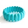 Elastic bracelet blue turquoise with elongated stones 10×25 mm (±)