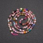 Beads on a thread of natural stone, assortment of stones, faceted bead, 3 mm diameter, 38 cm length