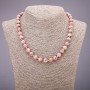 Natural Rhodochrosite Bead Necklace, smooth 8 mm beads, 45 cm length