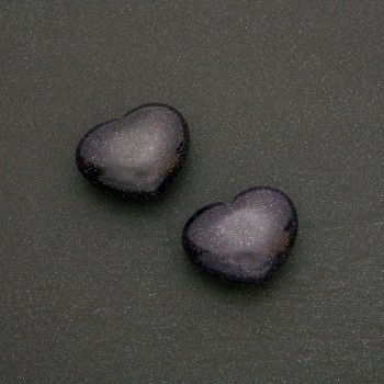 Aventurine Heart Souvenir 'Night of Cairo' Blue Sand (+-) 21×27 mm