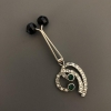 Silver-tone clip brooch with pendant for scarves ±6 cm