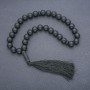 Shungite Prayer Beads, 33 Beads, Shungite Inlay, 12 mm Diameter