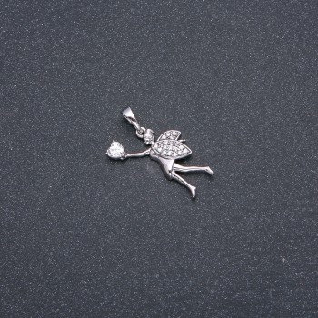 Xuping Rhodium-Plated Pendant with White Stone and Crystals 27x22x17 mm +