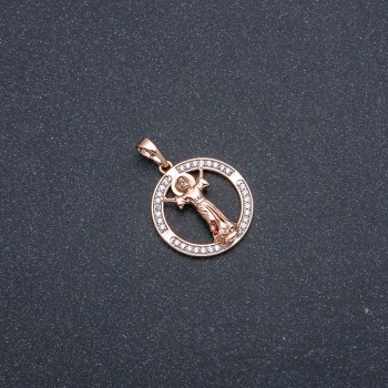 Xuping Pendant with 18k plating and White Crystals, 28x22mm +