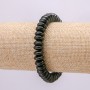Black Agate Bracelet, natural stone, smooth rondelle beads, diameter 10×4.5 mm, length 18 cm +- (stretch)