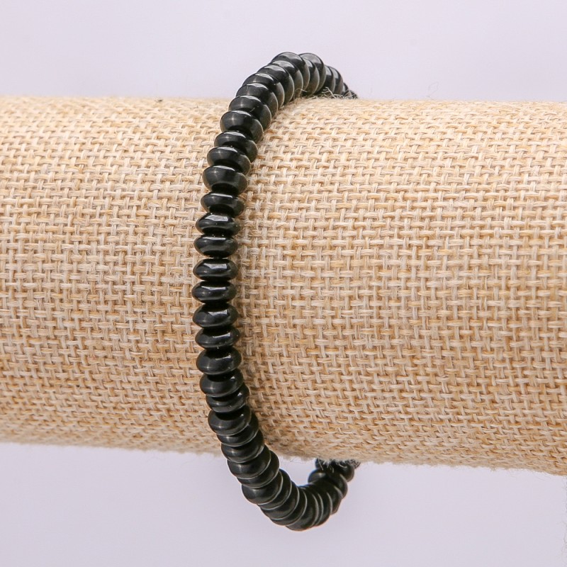 Bracelet made of natural agate discs 6×3 mm, circumference 18 cm +