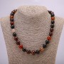 Natural carnelian stone necklace, smooth beads, 12 mm diameter, length 45 cm +