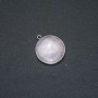 Pendant Pink Quartz in a Silver Setting, diameter 26mm+