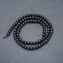 Beads on a string, natural stone Shungite, smooth bead, diameter 4–5 mm, length 39 cm