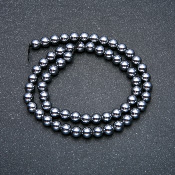 Terahertz Beads on Thread, Smooth Ball, 8 mm Diameter +/-, Length 39 cm