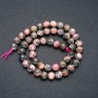 Rhodochrosite beads on a thread, natural stone, smooth round beads, diameter 8.5 mm, length 39 cm
