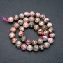 Rhodonite Beads on Thread, Smooth Round Beads, 10mm Diameter, 39cm Length