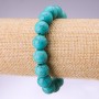 Turquoise Bracelet (Pressed) Smooth Beads, 12 mm Diameter, 18 cm Length on Elastic