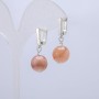 Earrings made of natural selenite stone, 12 mm diameter, 30 mm length +