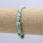 Elastic bracelet with natural Larimar, tumbled, 6x8 mm diameter, 18 cm circumference +