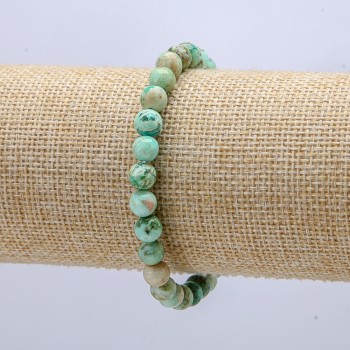 Elastic bracelet with natural Amazonite, diameter 6 mm, circumference 18 cm +
